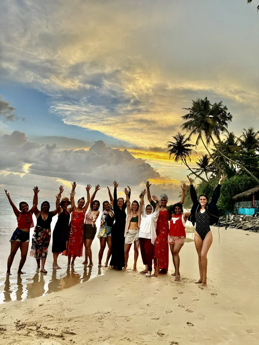 Beach celebration at sunset